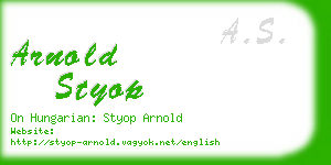arnold styop business card